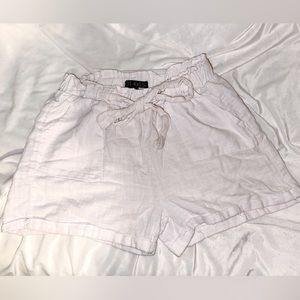 White Linen Shorts